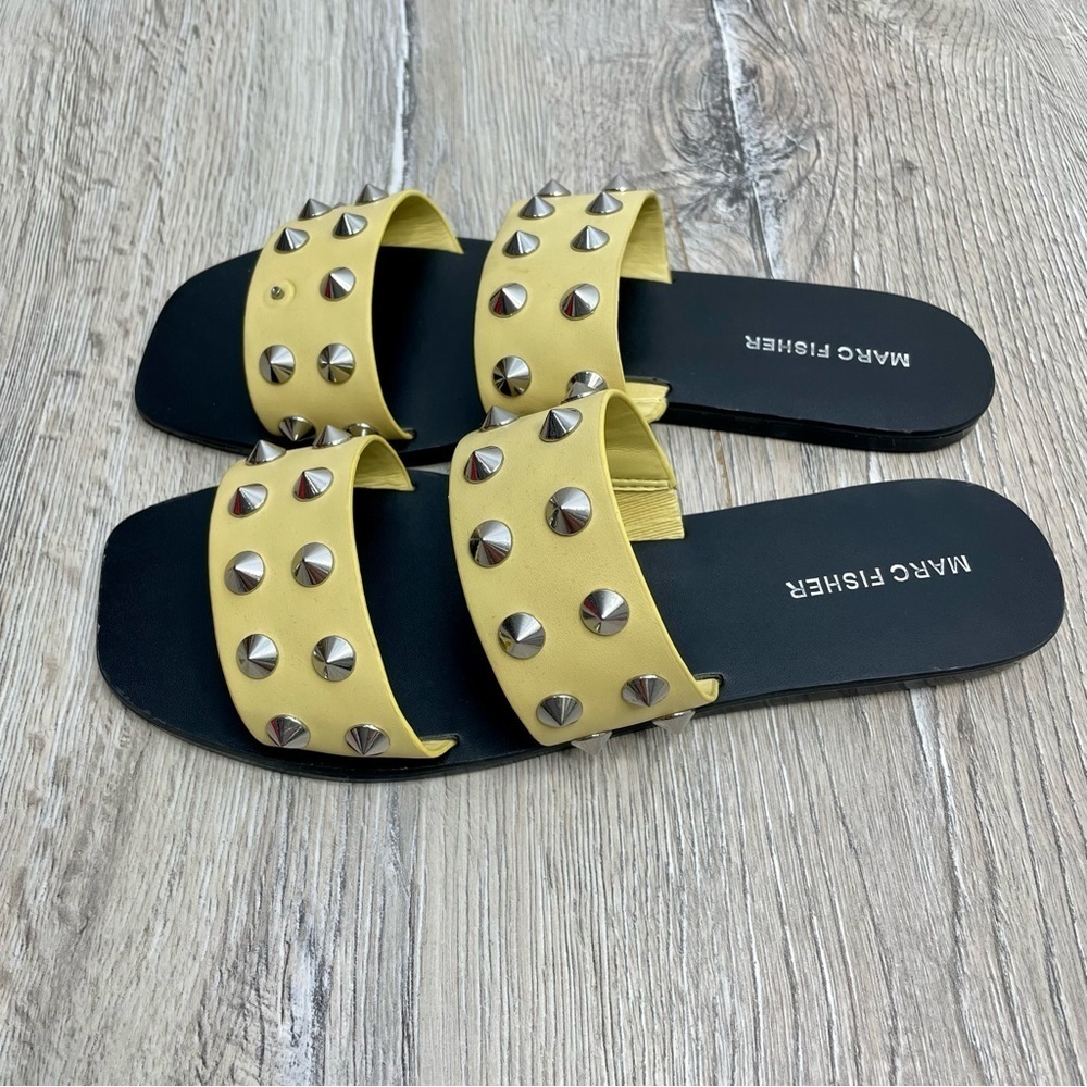 Marc Fisher Studded Flat Sandals in Yellow - Picture 5 of 10